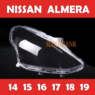 ฝาครอบเลนส์กระจกไฟหน้า สําหรับ Nissan Almera 2014-2019 เลนส์ไฟหน้า ฝาครอบไฟหน้า ไฟหน้ารถยนต์ ไฟหน้าสําหรับ ฝาครอบไฟหน้าตรงรุ่น ฝาครอบเลนส์