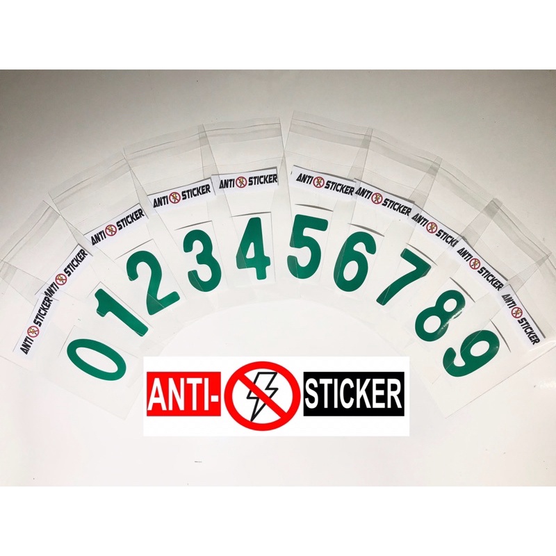 สติ๊กเกอร์ล่องหนติดแผ่นป้าย Anti flash สีเขียว สำหรับป้ายปัจจุบัน ขนาด 5.8-6 Cm