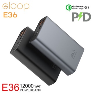 SY Eloop E36 แบตสำรอง 12000mAh รองรับชาร์จเร็ว Quick Charge 3.0/2.0 + Apple PD + Fast Charge Power Bank