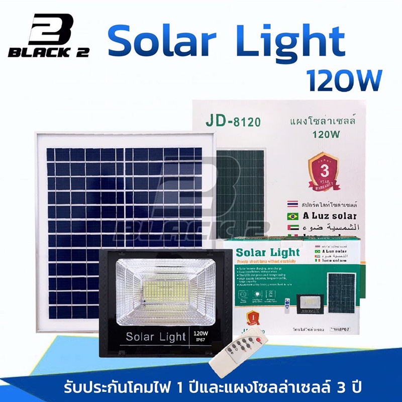 Solar Light 400w แผ่นใหญ่ โคมไฟโซล่าเซล โคมไฟพลังงานแสงอาทิตย์ แสงสีขาว ไฟโซล่าเซลล์ ไฟ Solar Cell กันน้ำ IP67