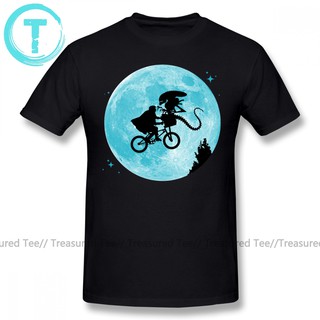 T-shirt  เสื้อยืดพิมพ์ลาย Et Alien Flying Bmx Moon Logo สําหรับผู้ชายS-5XL