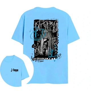 KPOP J-Hope Hopi Jack in the Box เดียวกันผ้าฝ้ายเสื้อยืดผู้ชายและผู้หญิงขนาดบวกหลวมพิมพ์รอบคอแขนสั้นด้านบนสไตล์เกาหลีแฟช