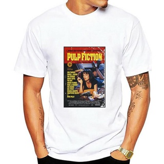 เสื้ ใหม่ เสื้อยืดผ้าฝ้าย 100% พิมพ์ลายโปสเตอร์ภาพยนตร์ Pulp Fiction ดอกไม้ สําหรับทุกเพศ ทุกวัยS-5XL