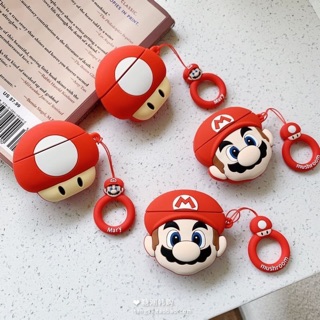 พร้อมส่ง🍄 AirPods case - Pro -Gen1,2 เคสแอร์พอดมาริโอ้/เห็ดแดง ( i9s, i11, i12 ) mario &amp; mushroom  เป็นเคสใส่แอร์พอด