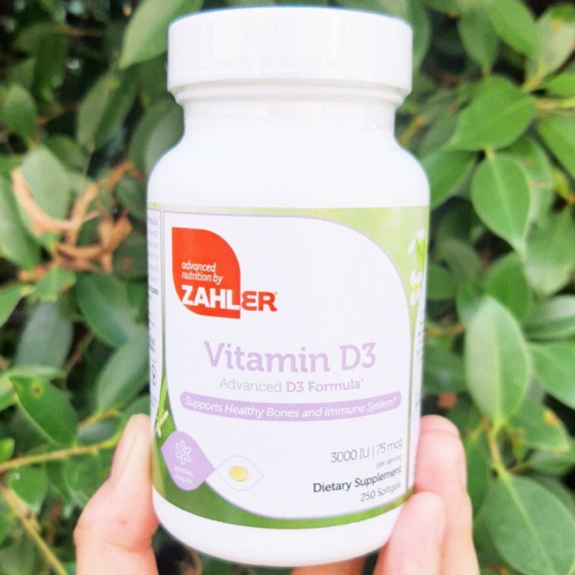 วิตามินดี 3 Vitamin D3 Advanced D3 Formula 3,000 IU 250 Softgels (Zahler®)