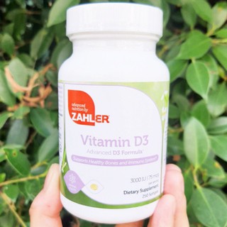 วิตามินดี 3 Vitamin D3 Advanced D3 Formula 3,000 IU 250 Softgels (Zahler®)