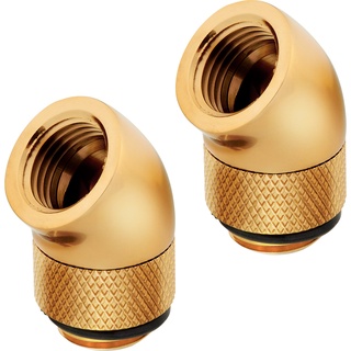 CORSAIR HYDRO X Series 45° Fitting Rotary Adapter Twin Pack — GOLD CX-9055003-WW