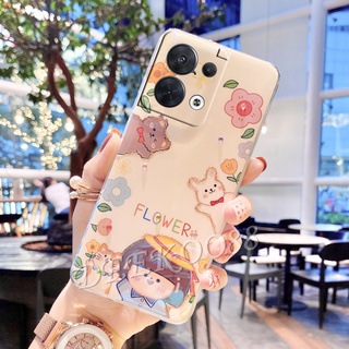 เคสโทรศัพท์มือถือนิ่ม OPPO Reno 8 8Z 8Pro 7 7Pro 7Z 6 6Z Pro Z 4G 5G Smartphone Casing Luxury Bling Shiny Soft Glitter Cute Lovely Flower Phone Case Blu-ray Back Cover Reno8Z Reno8 Reno7 Reno6 Z Pro