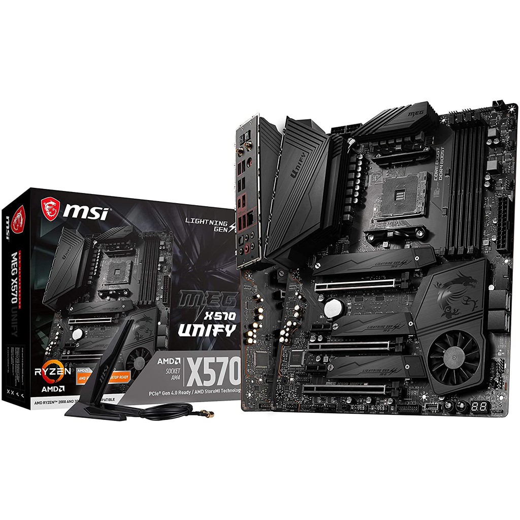 MSI Meg X570 Unify Motherboard (AMD AM4, DDR4, PCIe 4.0, SATA 6GB/s, M.2) Warranty 3 Year