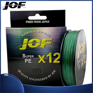 JOF Fishing GEAR สายเบ็ดตกปลา PE แบบถัก 500 ม. 300 ม. 100 ม. 12 เส้น 25-92LB