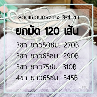 37POTS (ยกมัด 120 เส้น) ลวดแขวนกระถาง 3 ขา