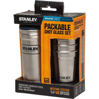 Stanley Adventure Series Stainless Steel Packable Shot Glass Set - 2 oz ถ้วย 4 ใบ พร้อมกระบอกเก็บสแตนเลส USA Imported