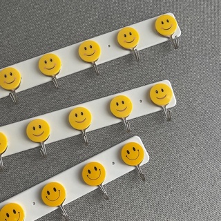 💥 Rare item!! ตะขอติดผนังหน้ายิ้ม smiley hook💥ตะขอแขวนของ ราวตะขอแขวน ราวตะขอมินิมอล