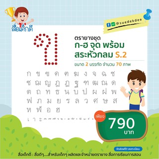 ตรายางก - ฮ จุดพร้อมสระหัวกลม 2 บรรทัด S.2 จำนวน 70 ภาพ