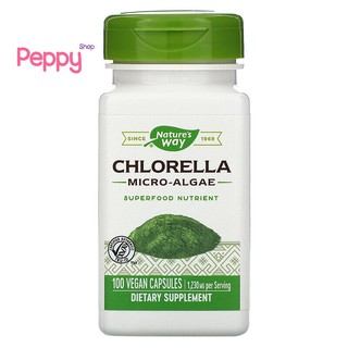 Natures Way Chlorella Micro-Algae 1,230 mg 100 Vegan Capsules สาหร่ายคลอเรลลา ช่วยลดระดับคอเลสเตอรอล 100 วีแกนแคปซูล