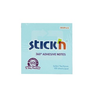 กระดาษโน้ต STICKN 3"x3" 360* 21553 ฟ้า (PC)