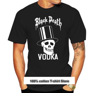 เสื้อยืดผ้าฝ้ายพิมพ์ลายขายดี คุณภาพสูง Death Vodka เสื้อยืด สีดํา ทรงหลวม ยอดนิยม สําหรับผู้ชาย