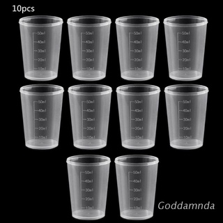 GODD  10Pcs 50ml Plastic Laboratory Bottle Lab Test Measuring Container Cups Plastic Liquid Measuring Cups