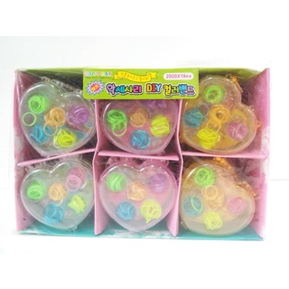 Loom Band Pack Set of 18 เซท ยางเสริม ลูมแบบ แบบมินิ กิฟเซท รูปหัวใจ ยางถัก สร้อยข้อมือ สร้อยคอ