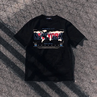 คอกลมเเขนสั้น NY N088 B745