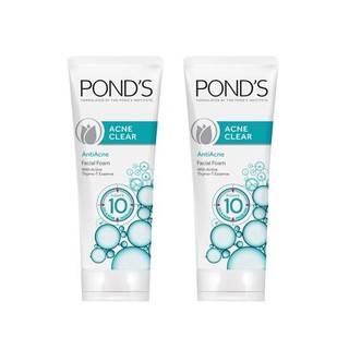 โฟมล้างหน้า พอนส์ แอคเน่ เคลียร์ 100 กรัม Ponds Acne Clear x 2 หลอด