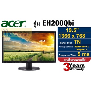 19.5" MONITOR (จอมอนิเตอร์) ACER EH200QBI (TN, VGA, HDMI) (1366 x 768) 60Hz ประกัน 3 ปี *ของแท้*