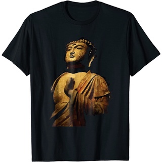 เสื้อยืดวินเทจ100%cotton เสื้อยืดคอวีผู้ชาย Buddha T-Shirt Buddhist Gift Gautama Art Tee Buddhism Tshirt men เสื้อ ยืด ผ