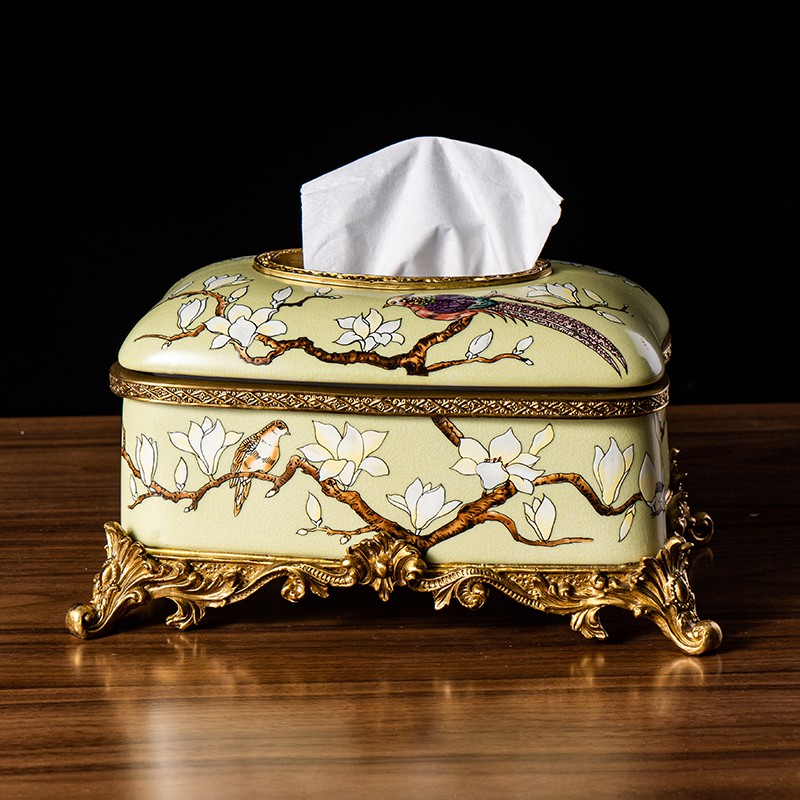 ☑♨European-American high-end luxury decorative tissue box, living room ...