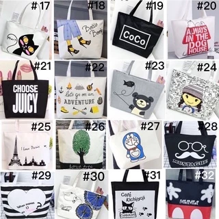 กระเป๋าผ้า TOTE สไตล์ญี่ปุ่นกระเป๋าผ้านิ่ม.เนื้อผ้าดี.ใส่ของได้เยอะมีซิปด้วย.