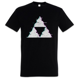 เสื้อยืดผ้าฝ้าย พร้อมส่ง เสื้อยืดแขนสั้น พิมพ์ลายโลโก้ Triforce Glitch Symbol หลายสี