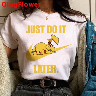 ☃✲Kawaii อะนิเมะ Pokemon Pikachu การ์ตูนตลก T เสื้อผู้หญิงน่ารักมังงะการ์ตูนตลก Streetwear Harajuku TShirt Female เสื้อย