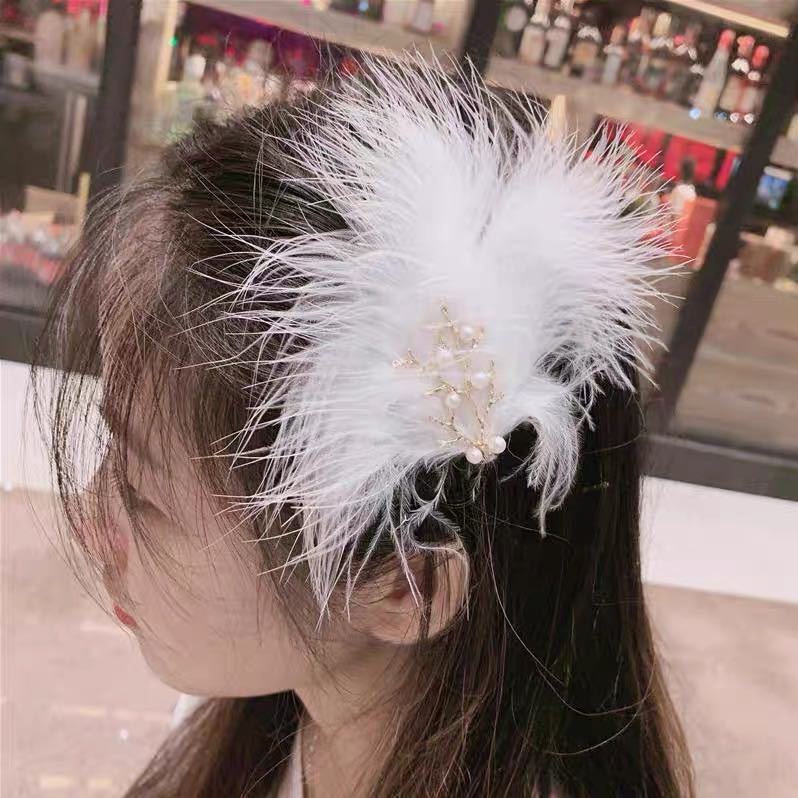 กิ๊บติดผม ประดับขนนกมงกุฏดอกไม้ สไตล์เกาหลี หวาน เรียบง่าย ละเอียดอ่อน เครื่องประดับผมแฟชั่น สำหรับผู้หญิง