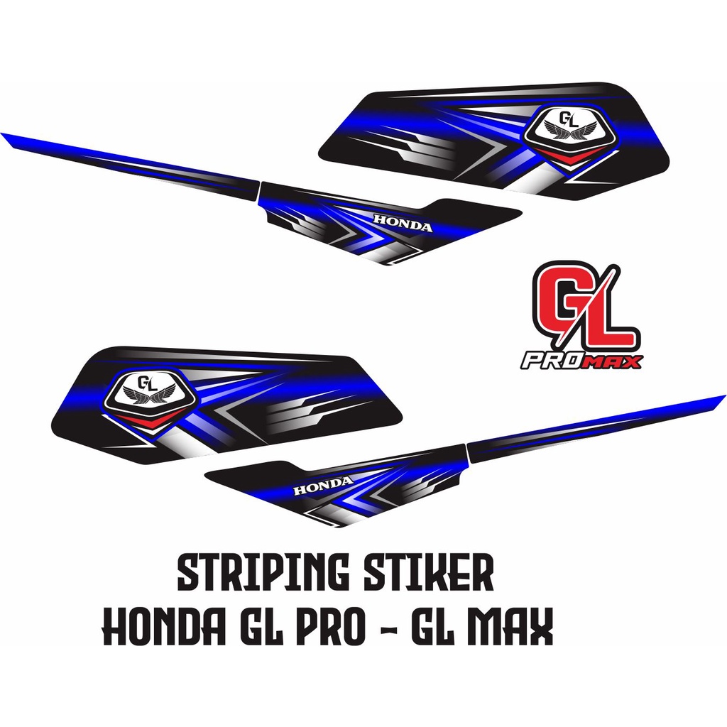 VARIATION OF HONDA GL PRO GL MAX BLUE MOTORCYCLE STRIPING STICKERS, LATEST VARIATION POLE SIMPSON[LE
