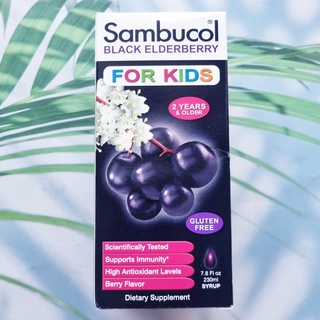 อัลเดอร์เบอร์รี Black Elderberry Syrup For Kids, Berry Flavor 230mL (Sambucol®) สำหรับเด็ก 2 ขวบขึ้นไป