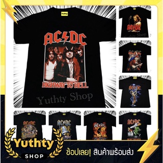 เสื้อยืดคอกลมเสื้อวง ACDC เสื้อยืดแฟชั่นวินเทจ90 ไม่มีตะเข็บข้าง ใส่ได้ทั้งชายและหญิงS-4XL