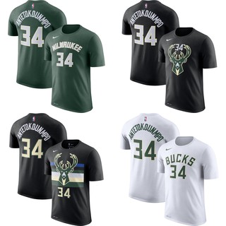 Nba NIKE Gametime Milwauke BUCKS NO. เสื้อยืดบาสเก็ตบอล พิมพ์ลาย Giannis Antetokounmpo 34