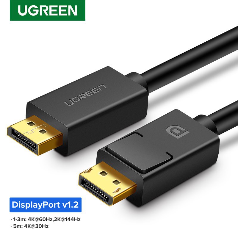 Ugreen Displayport Cable 4k 60hz 144hz Display Port Cable 1 2 For Hdtv Projector Computer Monitor Dp To Dp 1kcc Shopee Thailand