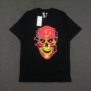 เสื้อยืด พิมพ์ลาย BESTSELLER SKULL FLAME VLONE SHOCKER สีดํา ของแท้ พรีเมี่ยม