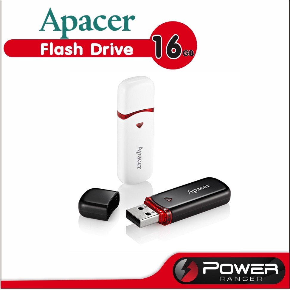 USB FLASH DRIVE แฟลชไดร์ฟ 16GB Apacer AH333/AH336 USB2.0 สีดำ/สีขาว ของแท้ประกัน 5ปี