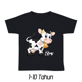 tshirtเสื้อยืดคอกลมฤดูร้อนAli Ash เสื้อยืด ผ้าฝ้าย พิมพ์ลาย COW COW สัตว์น่ารัก สําหรับเด็กผู้ชาย ผู้หญิง อายุ 30 ปี 1-1