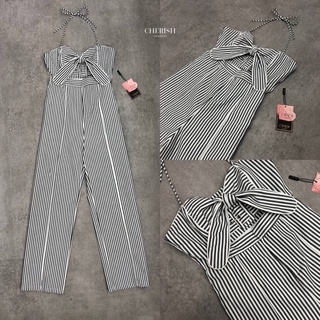 Jumpsuit ลายทาง ป้าย CHERISH