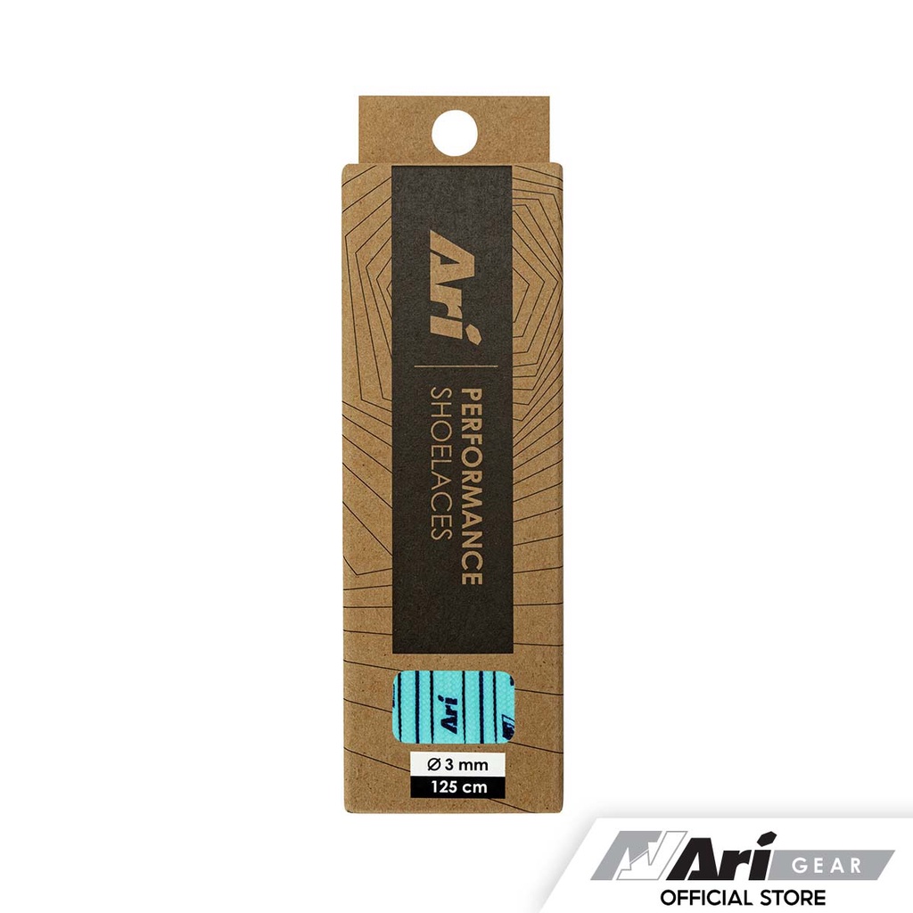 ARI COLORFUL SHOELACES - 3MM/125CM - TURQUOISE (AHW1245-11) เชือกรองเท้า อาริ COLORFUL สีฟ้าอ่อน