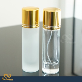 ขวดสเปรย์ทรงกระบอก ขุ่น,ใส ไดร์เงาสีทองเงา 30ml