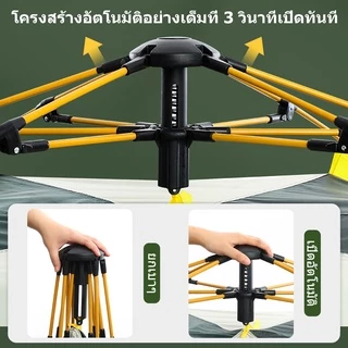 MEIYIJIA เต็นท์นอน ใช้สำหรับเดินป่าหรือสนาม (สำหรับ 3-4 คน) เต้นท์แคมปิ้ง