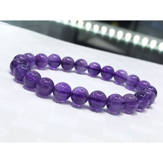 Amethyst 8 mm กำไลหินธรรมชาติแท้ 100%