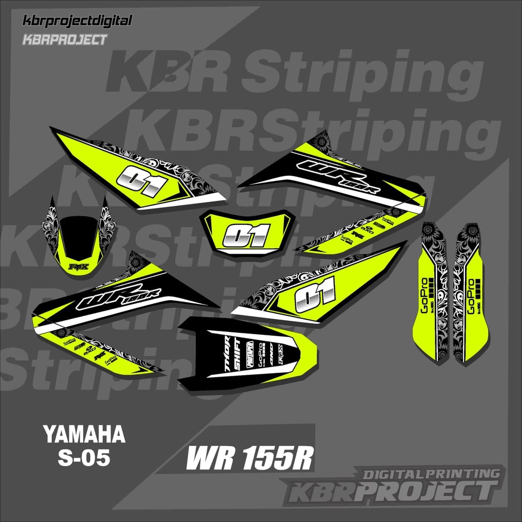 สติ๊กเกอร์ WR 155R WR 155R แถบ YAMAHA สติ๊กเกอร์รถมอเตอร์ไซด์ variation Racing S-05 TRANSPARENT