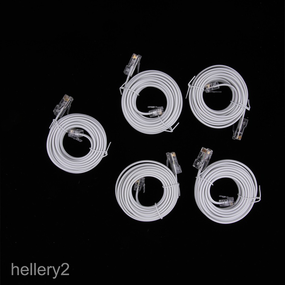 5Pieces RJ45 to RJ11 Telephone Modem Line Cable DSL Cord 8P4C 6P4C