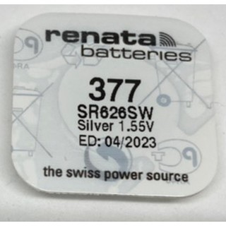 ถ่านกระดุม Renata SR626SW , 377 ,377A, 626 ,ไร้สารปรอท 1.55V. จำนวน 1ก้อน