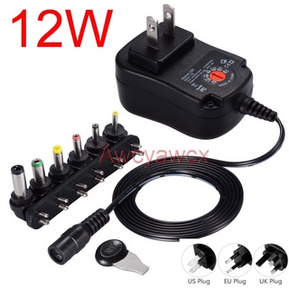 อะแดปเตอร์ชาร์จพาวเวอร์ซัพพลาย 12W AC 100V-240V adapter DC 3V 4.5V 5V 6V 7.5V 9V 12V 1A 1000mA ปรับได้ power supply