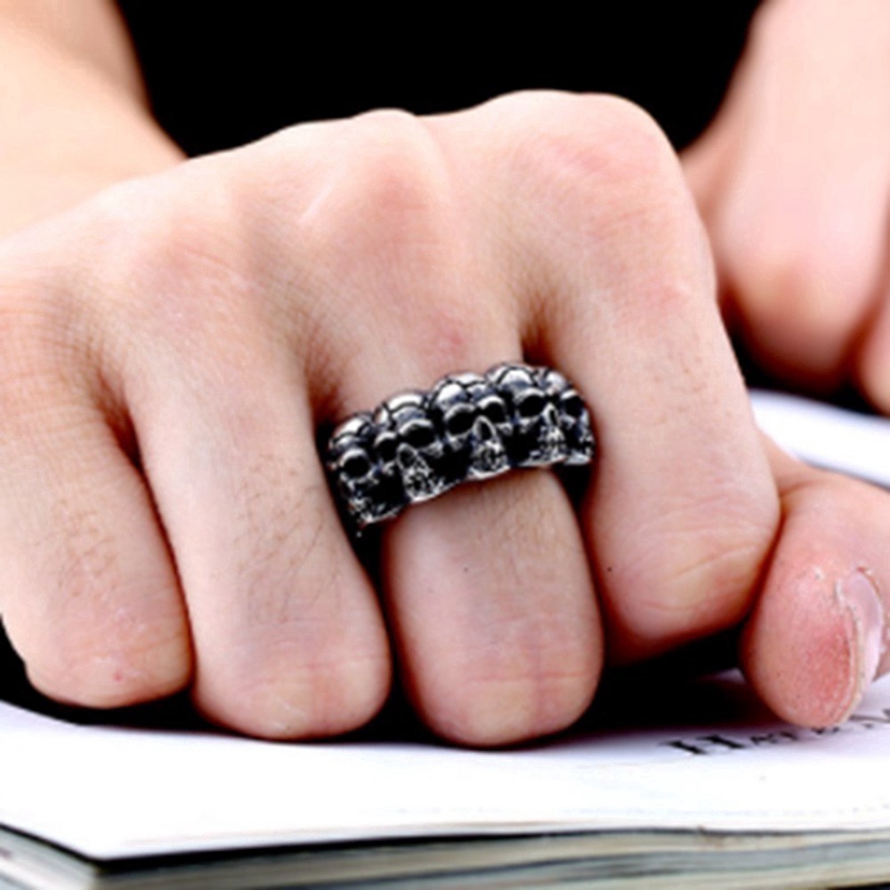 Ghosts Vintage Punk Ring เครื่องประดับสำหรับผู้ชาย - xiangxian.th ...